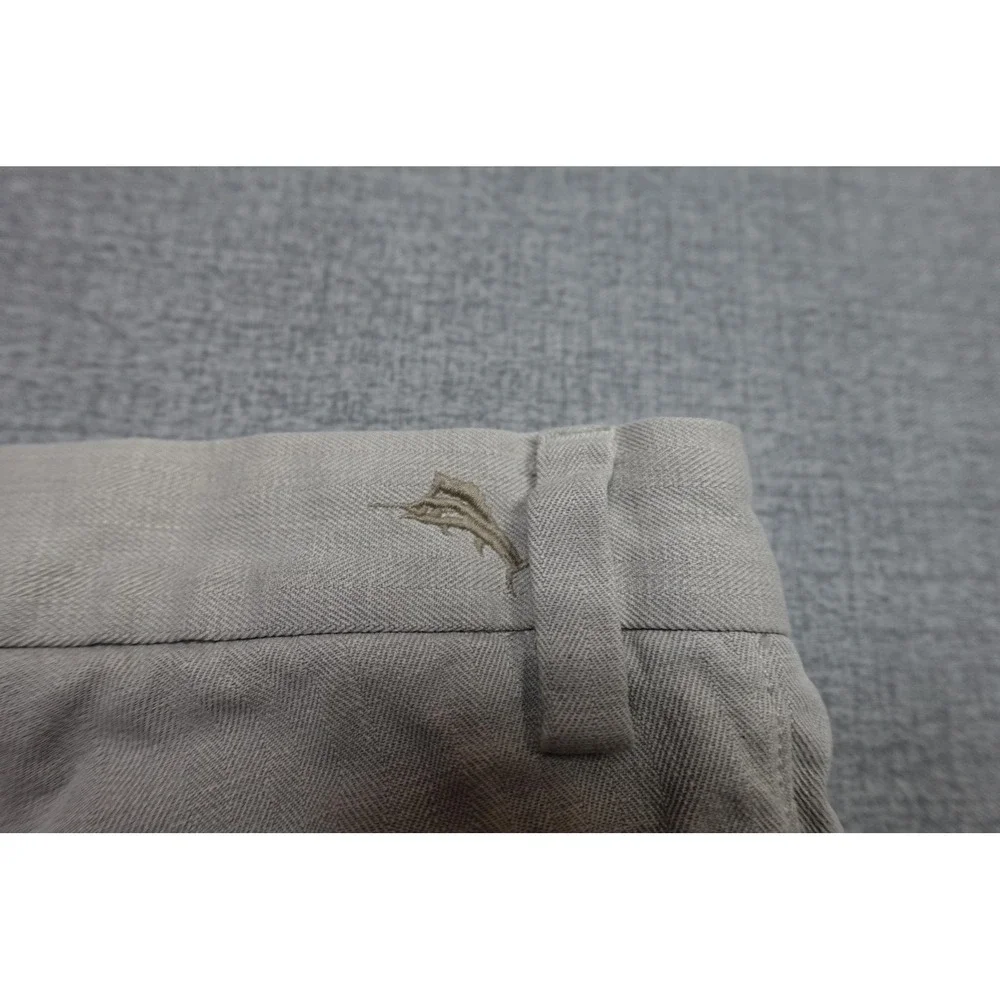 Tommy Bahama Linen Chino Pants Mens 42x24 Beige Relaxed Fit Herringbone Beach